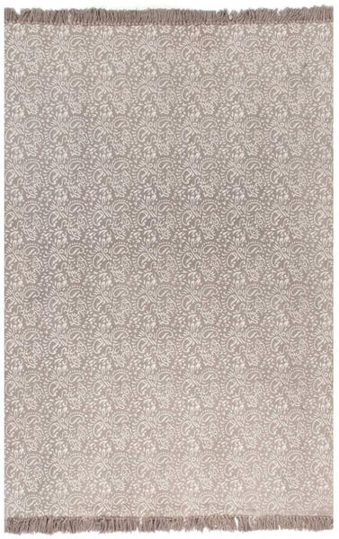 vidaXL Kelim-Teppich Baumwolle 120x180 cm mit Muster Taupe (246557)