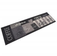 vidaXL K&uuml;chenteppich Waschbar Coffee Schwarz 45x150 cm Samt
