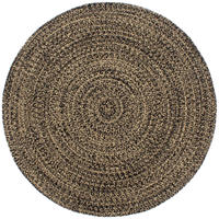vidaXL Teppich Handgefertigt Jute Schwarz und Braun 210 cm