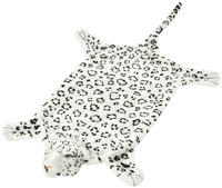 vidaXL Pl&uuml;sch Leopardenfell Teppich 139 cm Wei&szlig;