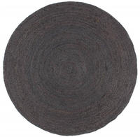 vidaXL Teppich Handgefertigt Jute Rund 210 cm Dunkelgrau