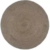 vidaXL Teppich Handgefertigt Jute Rund 180 cm Grau