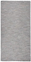 vidaXL Outdoor-Teppich Flachgewebe 100x200 cm Braun und Blau