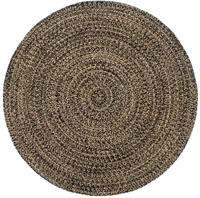vidaXL Teppich Handgefertigt Jute Schwarz und Braun 180 cm