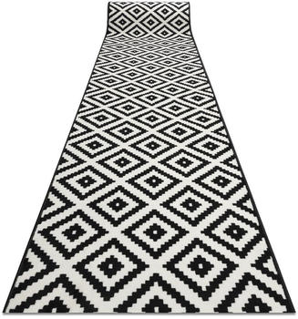 BestenTeppicheDe Läufer BCF MORAD Ruta Diamanten 60x160 cm schwarz/creme