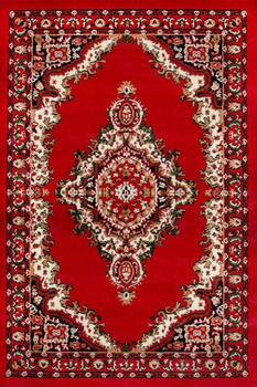 Vimoda Teppich Orientalisch Muster kurzflor KlassischBeige Rot 240x340 cm