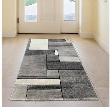 TeppichHome24 Eleganter Teppich mit Design grau 80x150 cm