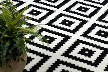 BestenTeppicheDe Teppich BCF Morad RUTA Diamanten geometrisch 240x340 cm schwarz/creme
