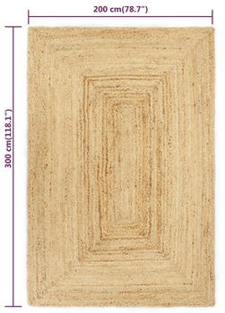 vidaXL Teppich Handgefertigt Jute 200x300 cm