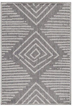 CarpetSale24 Outdoorteppich 60x100 cm gestreift grau (10283)