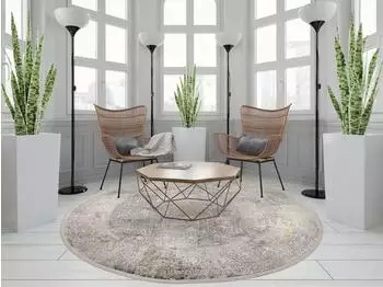 OCI Die Teppichmarke Teppich LOTUS (D 200 cm) Grau-mix