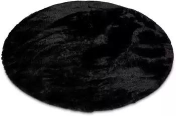 Theko Teppich HEAVEN ROUND schwarz (D 90 cm) schwarz