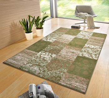 Hanse Home Kurzflor Bloques Grün Creme 80x150 cm