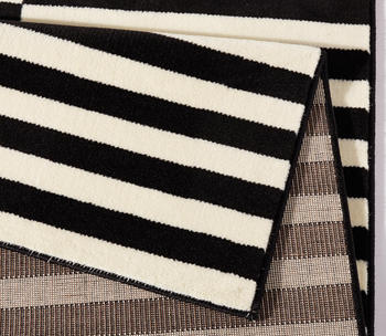 Hanse Home Designer Velours Teppich Panel Schwarz Creme 102408, 80x200 cm