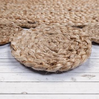 Paco Home Teppich Rund Jute Boho Ethno Muster Modern Handgefertigt Naturteppich 200 cm Rund