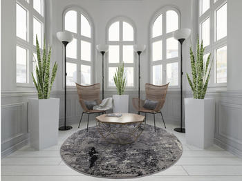 OCI Die Teppichmarke Teppich SPACE (D 120 cm) Grau-mix