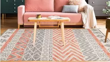 Kayoom Teppich Ethnie 100 Grau/Apricot - orange (A2AFA-200-290-E)