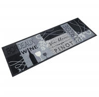 vidaXL K&uuml;chenteppich Waschbar Wein Grau 60x180 cm Samt