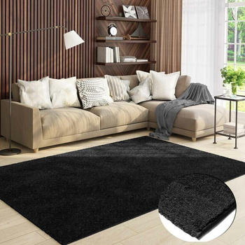 Vimoda Kurzflor Uni weich Schwarz 160x220 cm