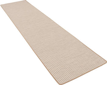 Snapstyle In & Outdoor Teppich Läufer Flachgewebe Oslo Beige Creme Karo, 100x200 cm