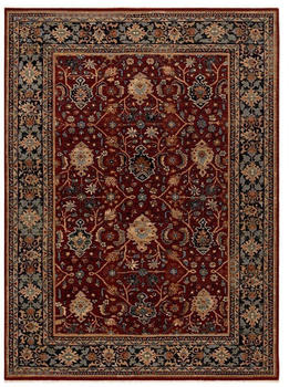 BestenTeppicheDe Teppich Wolle KESHAN Franse, orientalisch klassisch 80x145 cm beige/rotwein/dunkelblau beige