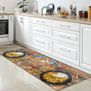 Carpetia er Küchenläufer Teppich Kochinspiration grün rot 80x300 cm