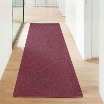 Floordirekt Teppich-Läufer auf Maß London Weinrot 16 80x400 cm