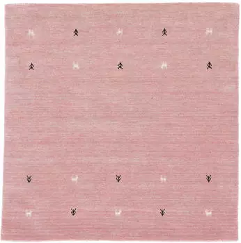 carpetfine Wollteppich Gabbeh-Uni 150x150 cm rosa
