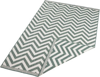 NORTHRUGS Palma In- & Outdoor-Teppich Zick-Zack 80x150 cm linen grün