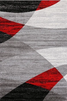 Vimoda Designteppich Geometrisch 160x220 cm grau/rot