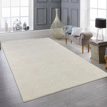 Teppich-Traum Kuschliger Teppich mit schönem Wellenmuster creme 80x150 cm