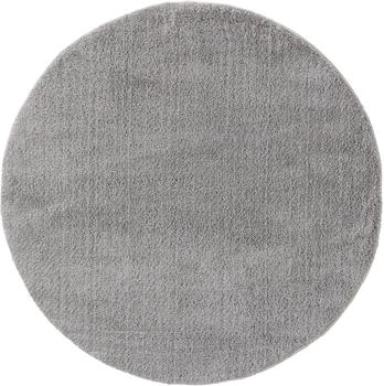 Benuta Hochflorteppich rund Soda Grau Ø 120 cm