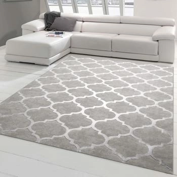 Teppich-Traum Schlafzimmerteppich mit marokkanischem Muster grau 200x290 cm
