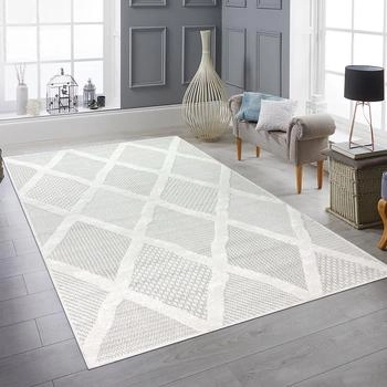 Teppich-Traum mit verschieden gemusterten Rauten creme grau 160x230 cm