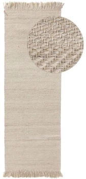 Benuta Wollteppich / Läufer Lars 70x200 cm Creame