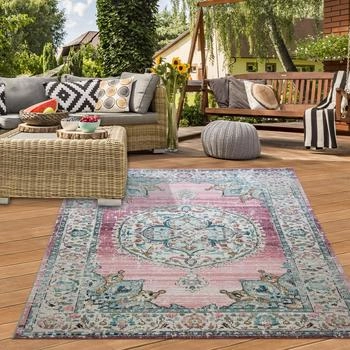 Teppich-Traum Teppich Orient Teppich Outdoor Wohnzimmerteppich Vintage rosa 160x230 cm