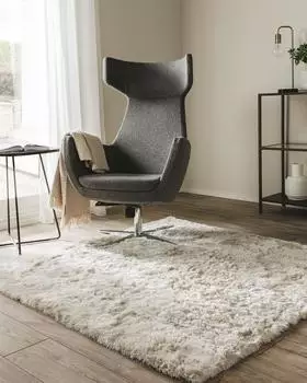 Benuta Hochflor-Teppich Whisper Beige 200x200 cm