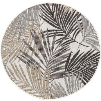 Benuta In- & Outdoor Teppich rund Cleo Schwarz Ø 120 cm