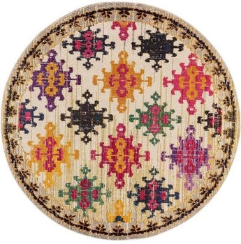 Benuta Teppich rund Casa Bunt / Beige &Oslash; 120 cm