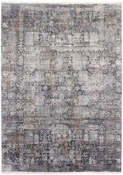 Musterring SINFONIA gekettelt Fransen grau/goldfarben 160x230x0,8 cm