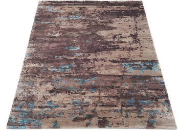 Musterring ANGELES PILANO Bambus-Viskose feine Knüpfung braun/beige/blau 70x140x1 cm
