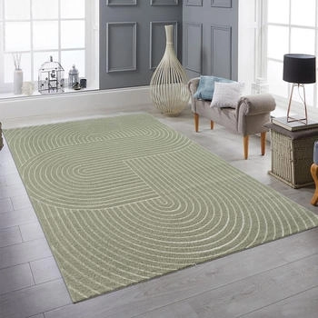 Teppich-Traum Moderner In- Outdoor Teppich Bogen Muster grün 160x220 cm
