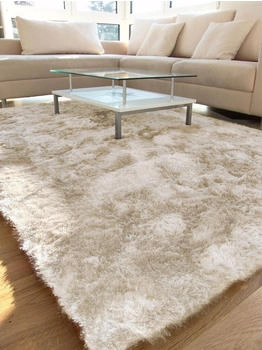 Benuta Hochflor Teppich Whisper L&auml;ufer Beige 80x300 cm