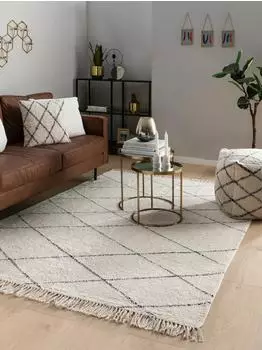 Benuta Waschbarer Baumwollteppich Naomi Cream 120x170 cm