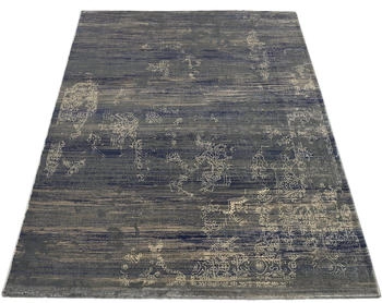 Musterring WAVE KONTURA Microfaser Garn grau/blau 200x300x0,9 cm