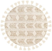 me gusta Wollteppich "Bohist 425" rund 18 mm H&ouml;he Wohnzimmer, Hoch-Tief-Struktur,