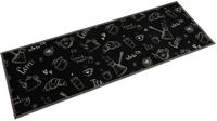 vidaXL K&uuml;chenteppich Waschbar Morgen Schwarz 60x180 cm Samt