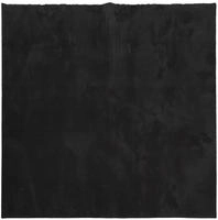 vidaXL Teppich HUARTE Kurzflor Weich und Waschbar Schwarz 160x160 cm
