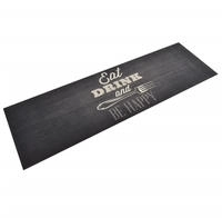 vidaXL K&uuml;chenteppich Waschbar K&uuml;che Schwarz 60x180 cm Samt