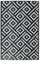 vidaXL Outdoor-Teppich ARAKIL Wei&szlig; und Schwarz 120x180 cm PP
